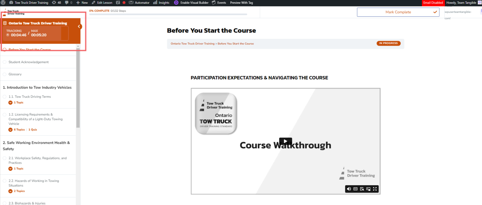 Course view